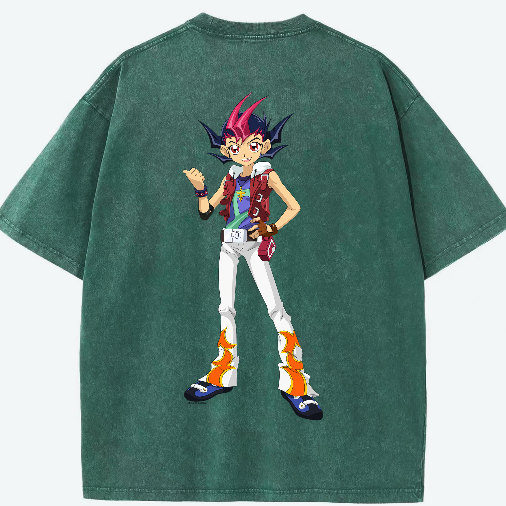 （画像用） 遊☆戯☆王 Yu-Gi-Oh! 綿100% ヴィンテージ風 半袖Tシャツ（背面プリント）